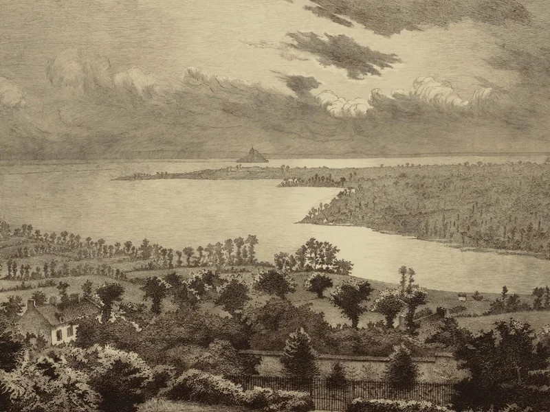 1861-Henri Voisin - La baia di Mont-Saint-Michel vista da Avranches
